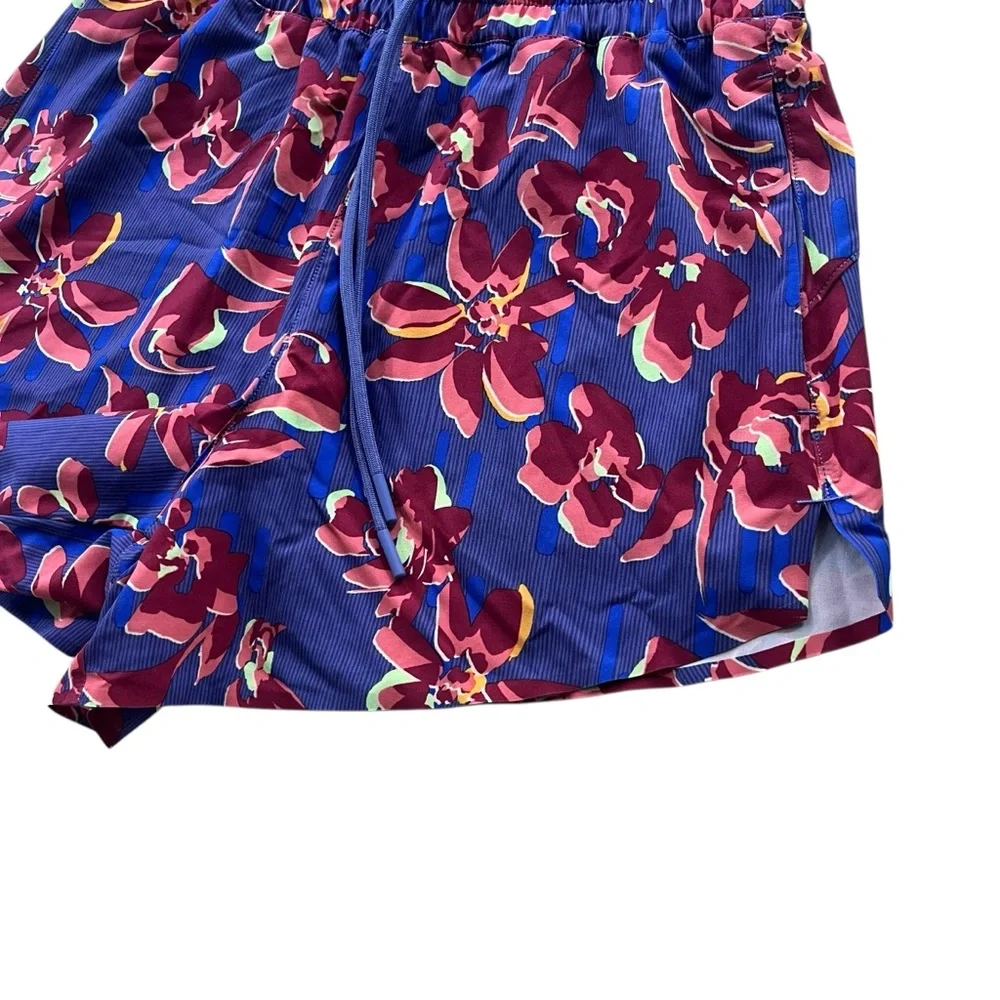 Athleta Womens XXS Blue Purple Pink Floral Crossroads Shorts Run Athletic 881779